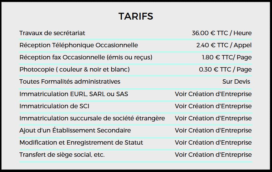 Tarifs secretariat domiciliation siege social centre d affaires champs elysees 75008 paris snc prestige